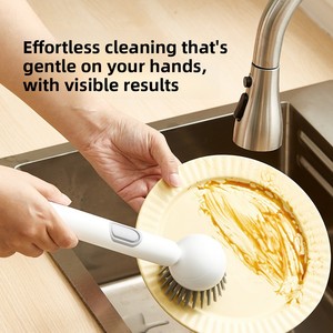 Spazzola per Pulizia Regolabile con Manico e Dispenser Integrato per Liquidi, Ideale per Cucina e Rimozione Graffi su Pentole - Product Image 3