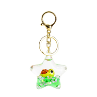 Porte-clés en caoutchouc souple mignon en gros, avec anneau flottant à l'huile, petit ours, bulle Boba, sable mouvant, tasse de thé au lait, liquide