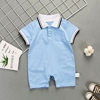 2025 Offres Spéciales enfant en bas âge filles et garçons vêtements été manches courtes Onesie coton barboteuse pour 6M-24M bébé