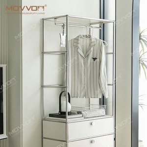 Portable Metal Wardrobe <strong>Closet</strong> Clothes Bedroom Wardrobe Steel Frame Luxury <strong>Closet</strong> Design - Product Image 1