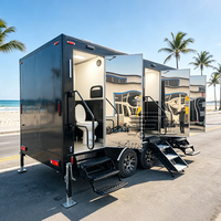 Remorque de toilettes mobiles de luxe VIP à 3 cabines, personnalisable, pour événements extérieurs