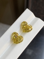 Piedra suelta de moissanita con corte de corazón en amarillo elegante, claridad VVS, gema de moissanita amarilla canaria para collar y pendientes personalizados