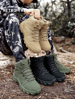 Bottes et Chaussures de Sécurité Tactiques Personnalisées pour Hommes, en Cuir Imperméable Noir Delta, Toile Camouflage Désert, Chevilles Montantes
