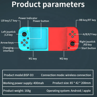 Venta al por mayor inalámbrico BT Gamepad estiramiento Gaming Joystick Smartphone Game Controllers para teléfono móvil Joystick Game Controller