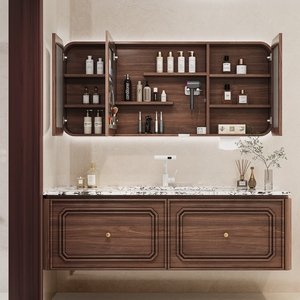 <span class=keywords><strong>Meuble</strong></span>-lavabo de salle de bain mural de luxe au design simple <span class=keywords><strong>Meuble</strong></span>-lavabo de salle de bain sur pied avec miroir - Product Image 1