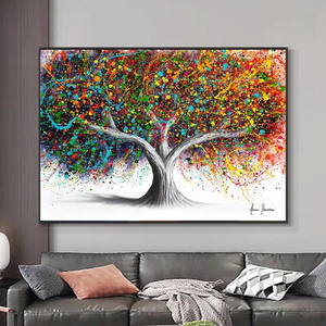 Pintura Moderna Colorida de Paisaje, Árbol Abstracto, Arte de Pared, Decoración del Hogar, Sala de Estar, Impresión Digital en Papel de <span class=keywords><strong>Acuarela</strong></span> - Product Image 1