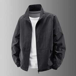 Chaqueta para <span class=keywords><strong>Hombre</strong></span> con Cuello Levantado y Cierre de Cremallera, Chaqueta Informal de Fábrica con Protector Solar Transpirable para Verano, Espesor Fino - Product Image 3