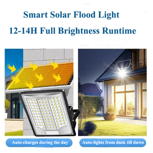 Faro Solare a <span class=keywords><strong>LED</strong></span> Impermeabile IP67 da 2000W <span class=keywords><strong>per</strong></span> <span class=keywords><strong>Giardino</strong></span> e Parco con Batteria LiFePO4 Luci Solari da Esterno - Product Image 2