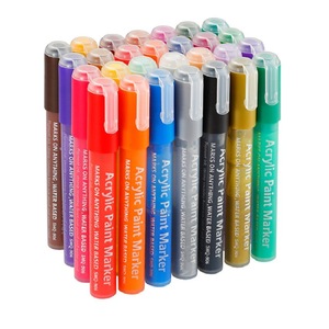 Rotuladores de pintura acrílica de plástico personalizados de 12 colores, juego de fabricante de pintura permanente para escribir en papel - Product Image 1