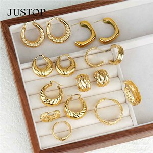 Aros de moda OEM/OEM, impermeables, de acero inoxidable, chapados en oro, hipoalergénicos, proveedor de joyería de moda. - Product Image 4