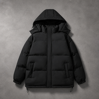 En stock 2026 – Blouson matelassé 12oz uni, style streetwear, avec capuche amovible, coupe oversize, pour homme et unisexe, logo personnalisé, chaud pour l'hiver