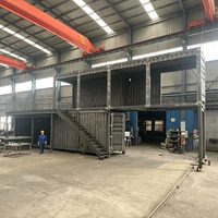 Unidad Prefabricada de Acero Personalizada de Fábrica, Estructura de Dos Pisos para Tienda, Centro Comercial, Bar, Casa Contenedor para Cafetería, Bar de Vinos, Quiosco de Aperitivos