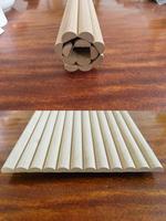 Panneau de lattes en bois courbé texturé, flexible, ondulé, en MDF, imperméable, moderne, pour chambre à coucher, salon, mur d'accentuation intérieur