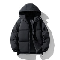 Veste matelassée pour homme, manteau d'hiver à capuche, vêtement d'extérieur rembourré, parka matelassée kaki, veste chaude rembourrée pour homme, manteau matelassé à capuche décontracté