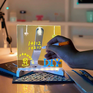 7 màu <span class=keywords><strong>LED</strong></span> bảng tin sáng Acrylic khô xóa thắp sáng Lưu ý pad bàn bút/đứng với văn hóa du lịch Bộ quà tặng - Product Image 2