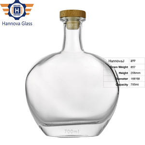 Botella de matraz redondo de estilo nórdico de 700ml para artesanía Gin Whisky Tequila <span class=keywords><strong>Mezcal</strong></span> logotipo personalizado botella de vidrio de espíritu en forma de disco vacío - Product Image 2