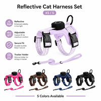 Ensemble Harnais et Laisse pour Chat Anti-Évasion, Rembourré, Solide, Personnalisable, Réfléchissant, avec Support de Traceur en Silicone Souple – Vente en Gros