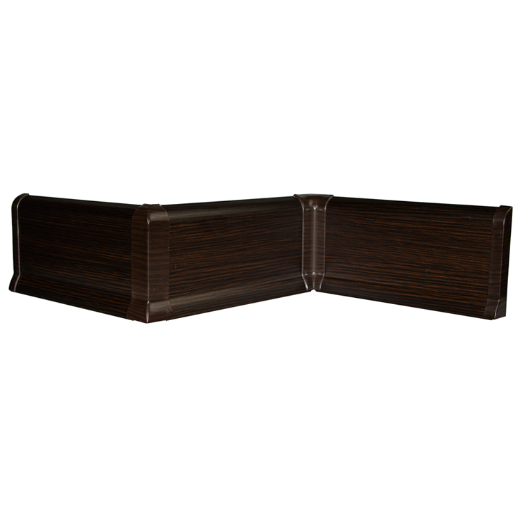 Protect Wall Durable Waterproof Wooden Color Flooring Accessory 100MM PVC Baseboard