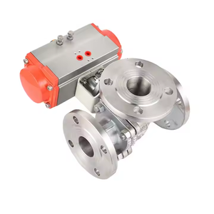 High Quality Q644F-16P <strong>Ball</strong> <strong>Valve</strong> Stainless Steel L-type <strong>Ball</strong> <strong>Valve</strong> Pneumatic Flange Three-way <strong>Ball</strong> <strong>Valve</strong> - Product Image 3