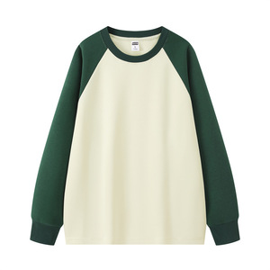 Sweat-shirt à col rond raglan en coton fin et polyester, color block, pour usage quotidien, vêtements de travail, uniforme, taille L - Product Image 3