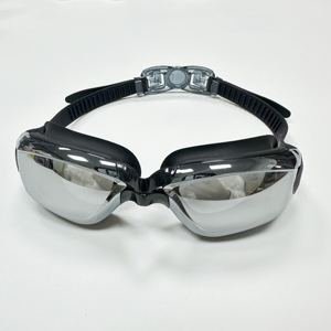 Professionelle Schwimmbrille für Erwachsene mit UV400 Blau-Weiß Gehärteten Gläsern Silberbeschichtung Antibeschlag Surf-Ohrstöpsel Box-Design - Product Image 3