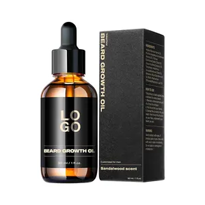 Private Label Men Beard Oil Thickener Beard Growth Oil Sandalwood With Vitamin E Rosemary Castor Argan Almond Oil Gifts For Men
