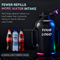 Bouteille d'eau électronique intelligente en Tritan de 1300 ml (44 oz) avec LED, rappel d'hydratation et suivi via application pour le sport et la salle de sport
