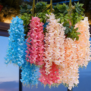Guirnaldas de Flores Artificiales de Glicinia, Material de Seda, Decoraciones para Techos de Boda, Rama Individual, Uso en Interiores - Product Image 2
