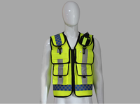 Gilet da Architetto Personalizzabile Multifunzione, Abbigliamento di Sicurezza Riflettente, Alta Visibilità Fluorescente, Chiusura con Cerniera, Abbigliamento da Lavoro