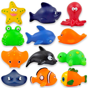 Jouets de bain et de jeu aquatique en PVC pour enfants, animaux marins, pieuvre, tortue, étoile de mer, petits animaux pour bébés - Product Image 2