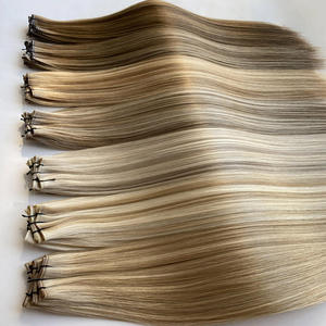 Marque privée de luxe pouvant être coupée trame de <span class=keywords><strong>cheveux</strong></span> de génie invisible à cuticule alignée vierge crue de Chine - Product Image 1