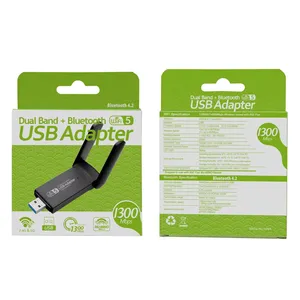 Adaptador WiFi USB <span class=keywords><strong>3.0</strong></span> de 1300Mbps con <span class=keywords><strong>Bluetooth</strong></span> 4.2, Doble Banda 2.4G/5GHz, Tarjeta de Red USB, Receptor Inalámbrico para Computadora de Escritorio y Portátil - Product Image 6