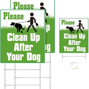 Clean up After Your <b>Dog</b> Yard Signs With Stake Double Sided No <b>Dog</b> Poop Lawn Signs Outdoor <b>Sign</b> Board - Product Image 1