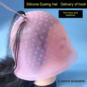 Sombreros Resaltadores de silicona duraderos para hombres del fabricante, herramientas multiusos para teñido de cabello de salón con agujas resaltadoras - Product Image 4
