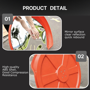 Miroir convexe de sécurité intérieur de 30 cm (12 pouces) en PC, rond, pour la circulation, la décoration, les coins de supermarché, grand angle 180° - Product Image 2