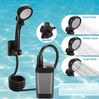 Douche portable d'extérieur, pompe de douche électrique 6000USB avec support au sol et affichage numérique