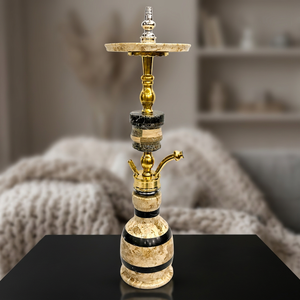 Chicha Farida en marbre pressé et laiton massif, luxe moderne, avec ensemble complet et tuyau lavable - Product Image 6