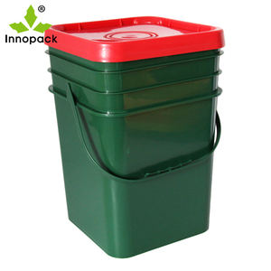 Seau d'emballage de qualité alimentaire Capacité de 20kg Seau de rangement carré en PP avec poignée en plastique Seau de 20L en plastique avec couvercle - Product Image 1