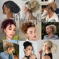 Julianna Vente en gros Futura Court Dalia Messy Bun Bouclés Postiches Cordon Queue de Cheval Extensions de Cheveux Synthétiques