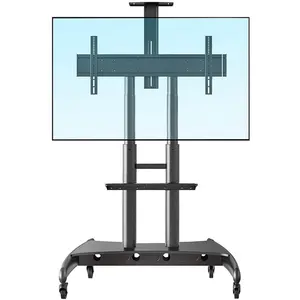 Support TV stand Max load 90 KG For Screen 50-80 Inch TV electric flip down and up mobile TV lifting cart bracket