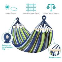 Hamac de camping portable Offre Spéciale en usine version améliorée hamac simple en tissu épais de 550lb avec deux poutres d'équilibre anti-roulis