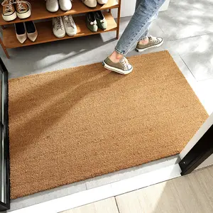 Custom 100% Natuurlijke Kokosvezel Kokosnoot Deurmat Thuis Welkom Deur Matten Met Anti- Slip Rug