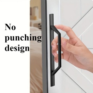 Juego de 2 tiradores autoadhesivos para puertas correderas, sin perforación, diseño industrial moderno, acabado pulido al aceite, para muebles y puertas de vidrio - Product Image 5