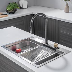 Fregadero de cocina de acero inoxidable 304, blanco, grande, de un solo seno, para lavar verduras, fregadero doméstico para lavar platos - Product Image 2