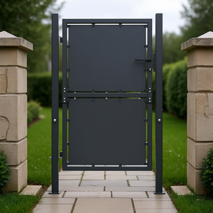 Puerta de Jardín de Acero Antracita de 39.4x59.1 Pulgadas, Abatible Manualmente, Diseño Minimalista, Recubrimiento en Polvo Duradero, Fácil Instalación - Product Image 2