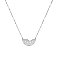 QIAOREN 11981 Anti-roest roestvrijstalen minimalistische watermeloenplak hanger ketting holle fruit uitgesneden bedel casual accessoire