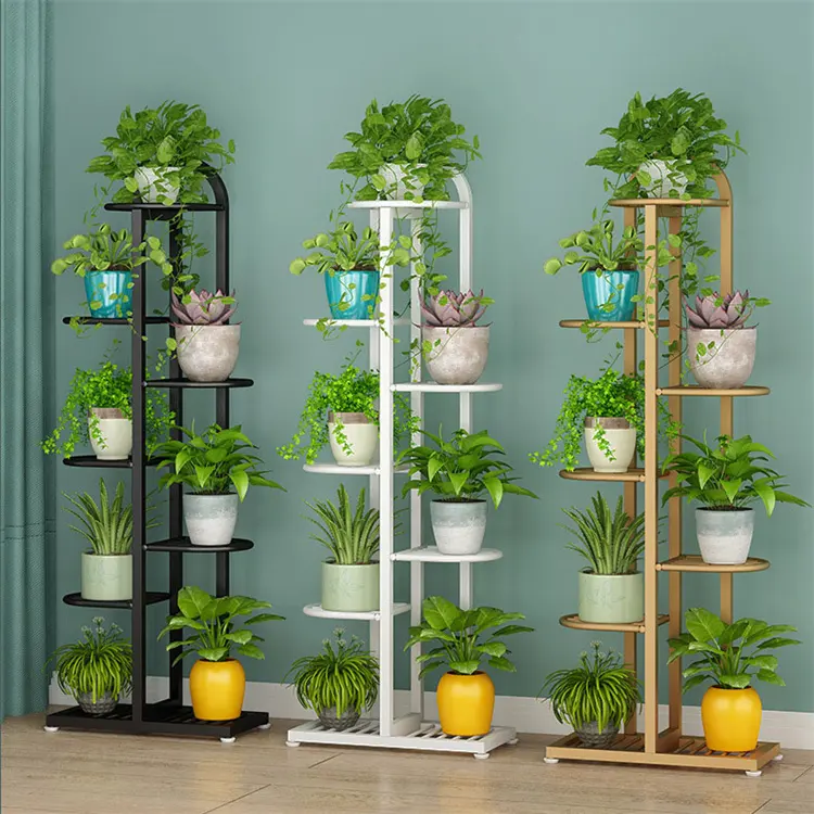 3 4 5 6 7 8 Tiers Metalen Plant Stand Rack Meerdere Bloempot Houder Plank Indoor Outdoor Ijzer Planter bloem Stand