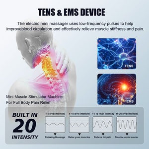 Stimulateur musculaire TENS rechargeable, masseur intelligent sans fil TENS EMS pour soulager les douleurs au dos, au cou, aux épaules et aux jambes. - Product Image 6