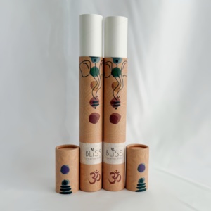 Logotipo personalizado respetuoso con el medio ambiente desaparición de incienso palos de embalaje cartel reciclable contenedor de correo hecho a mano cilindro Kraft - Product Image 5