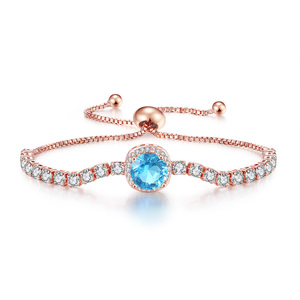 Bracciali di lusso a <span class=keywords><strong>mano</strong></span> placcato <span class=keywords><strong>oro</strong></span> multicolore zircone regolabile catena da Tennis braccialetto gioielli moda coreana per le donne - Product Image 4